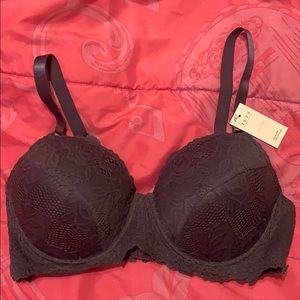 NWT Gray Lacy Bra size 40DD